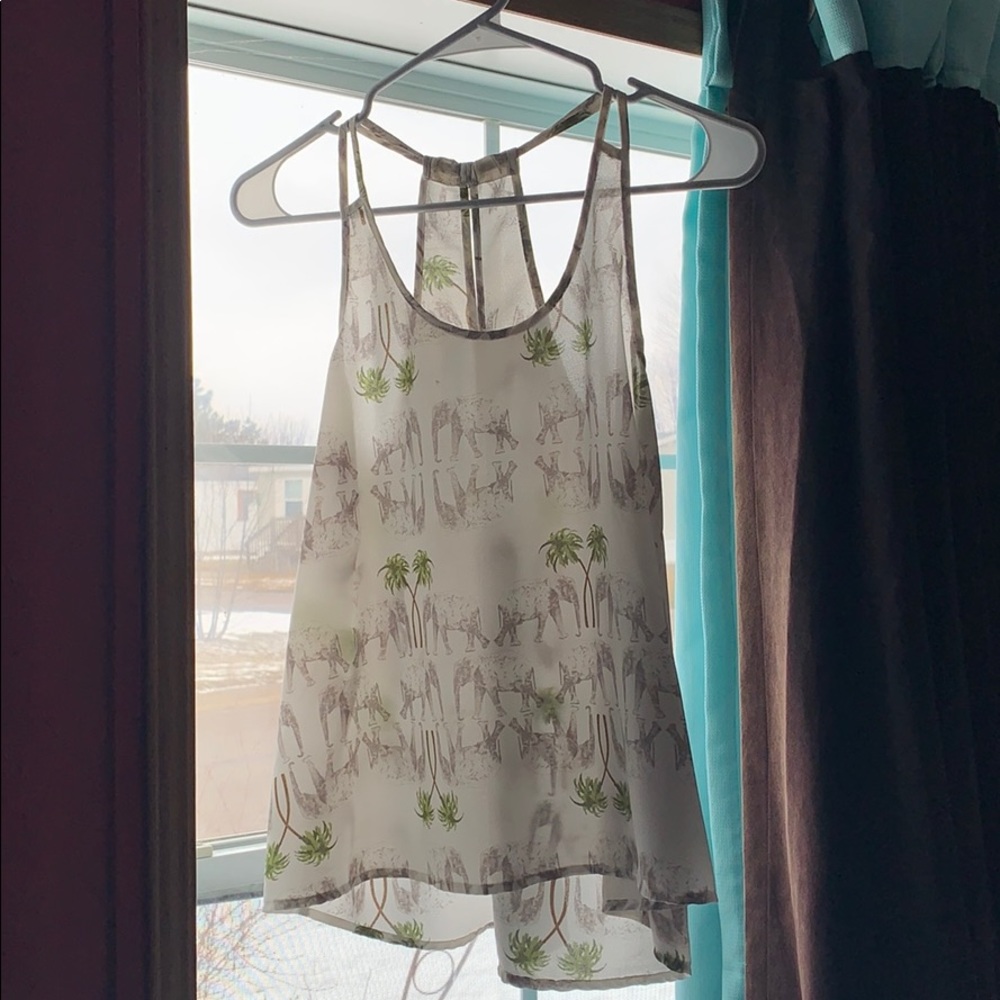 Elephant print tank top
